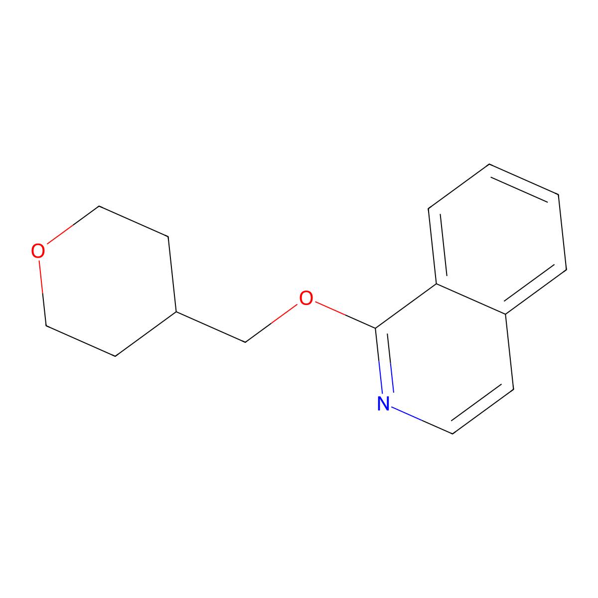 1-[(Oxan-4-yl)methoxy]isoquinoline molecular structure, CAS 2195875-70-6