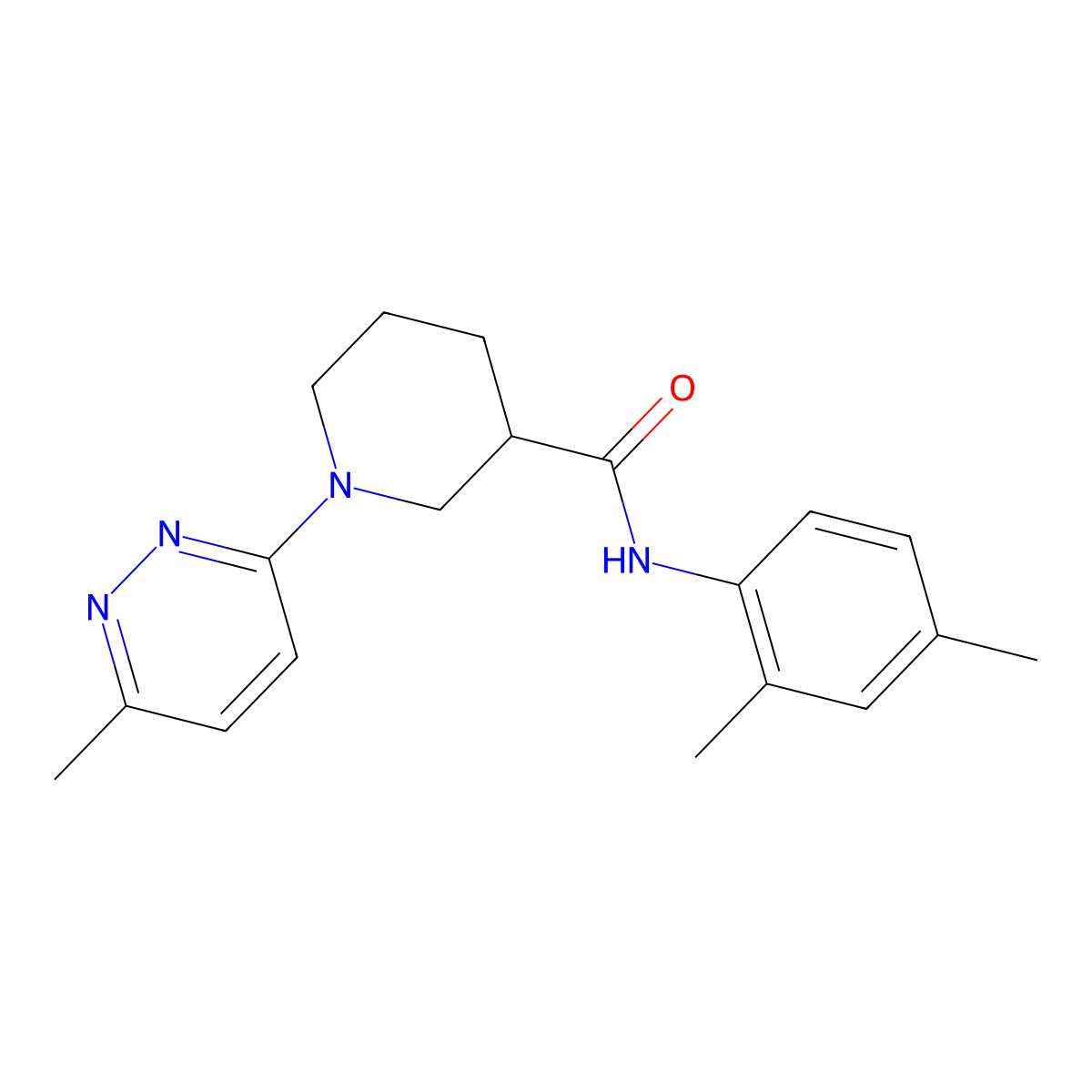 N-(2,4-dimethylphenyl)-1-(6-methylpyridazin-3-yl)piperidine-3-carboxamide molecular structure, CAS 2195876-05-0