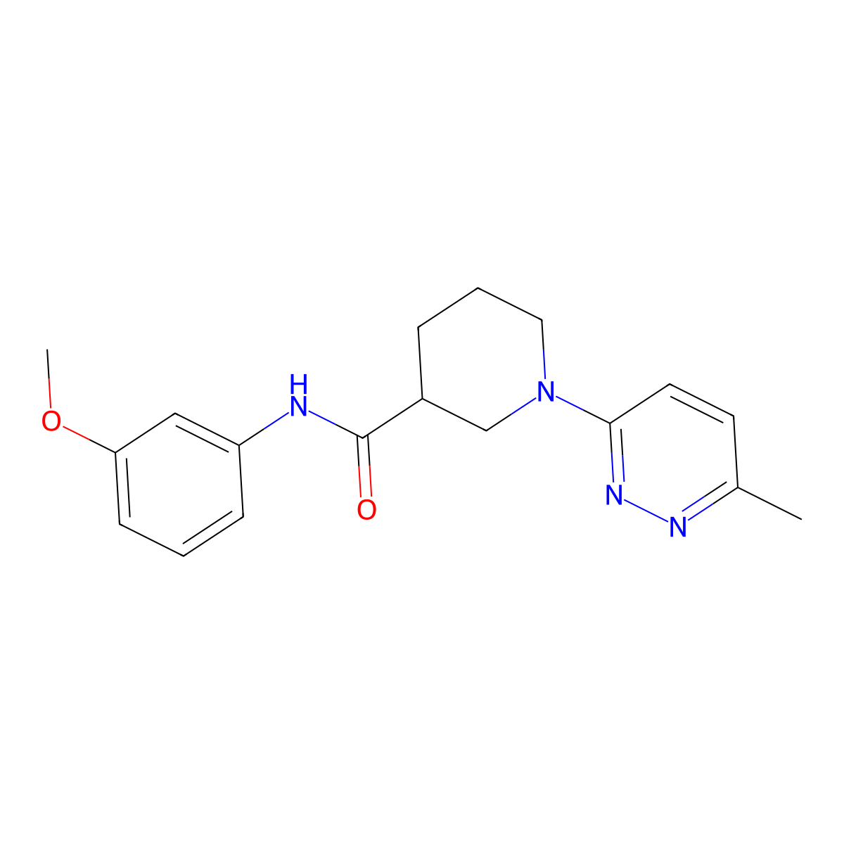 N-(3-methoxyphenyl)-1-(6-methylpyridazin-3-yl)piperidine-3-carboxamide molecular structure, CAS 2195877-40-6
