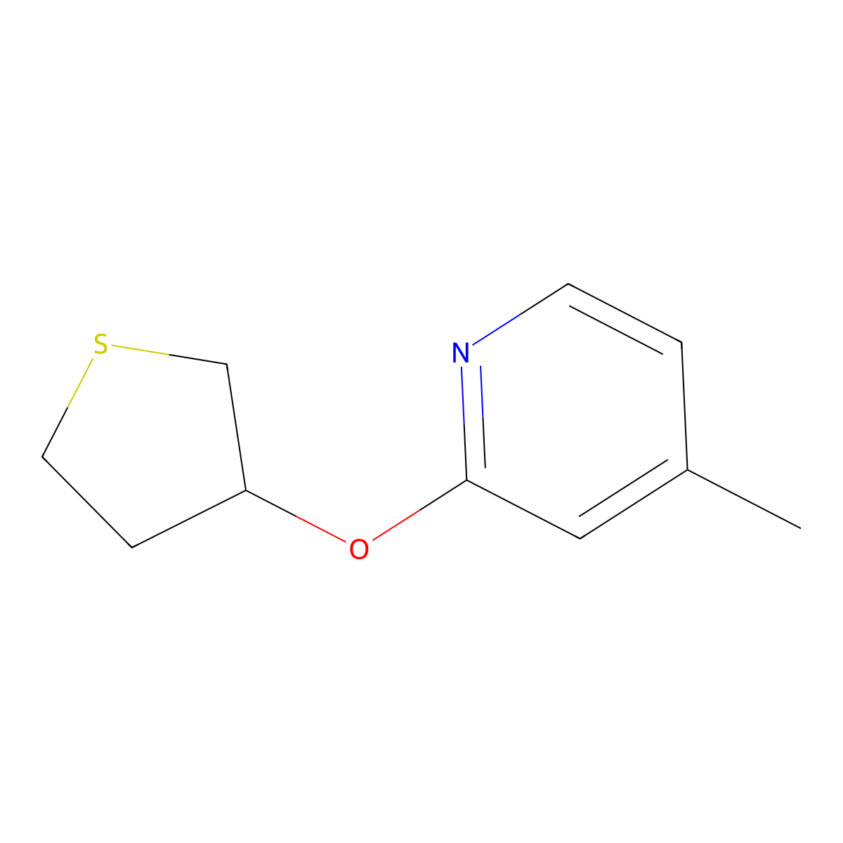 4-Methyl-2-(thiolan-3-yloxy)pyridine molecular structure, CAS 2195877-50-8