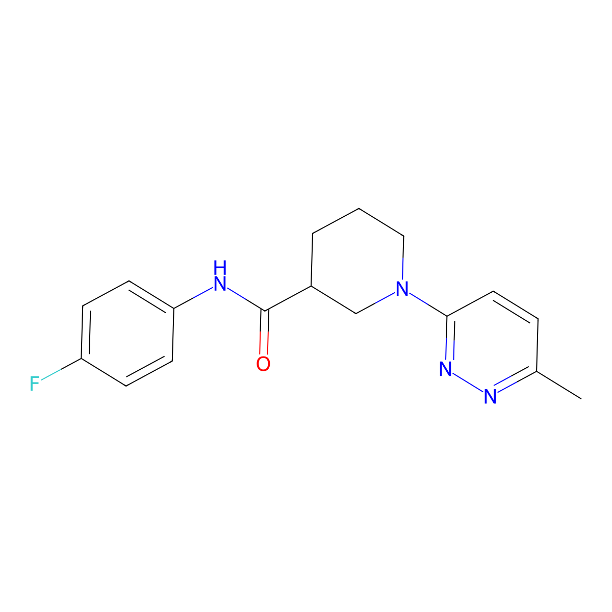 N-(4-fluorophenyl)-1-(6-methylpyridazin-3-yl)piperidine-3-carboxamide molecular structure, CAS 2195877-64-4