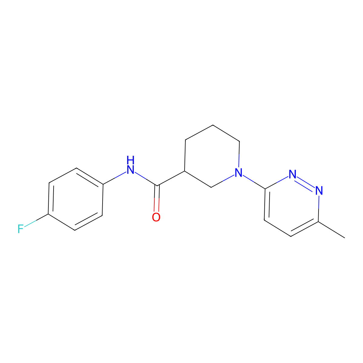 N-(4-fluorophenyl)-1-(6-methylpyridazin-3-yl)piperidine-3-carboxamide molecular structure, CAS 2195877-64-4