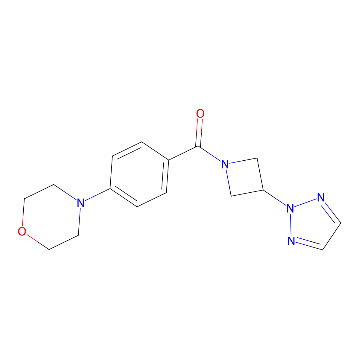4-{4-[3-(2H-1,2,3-triazol-2-yl)azetidine-1-carbonyl]phenyl}morpholine molecular structure, CAS 2195877-91-7