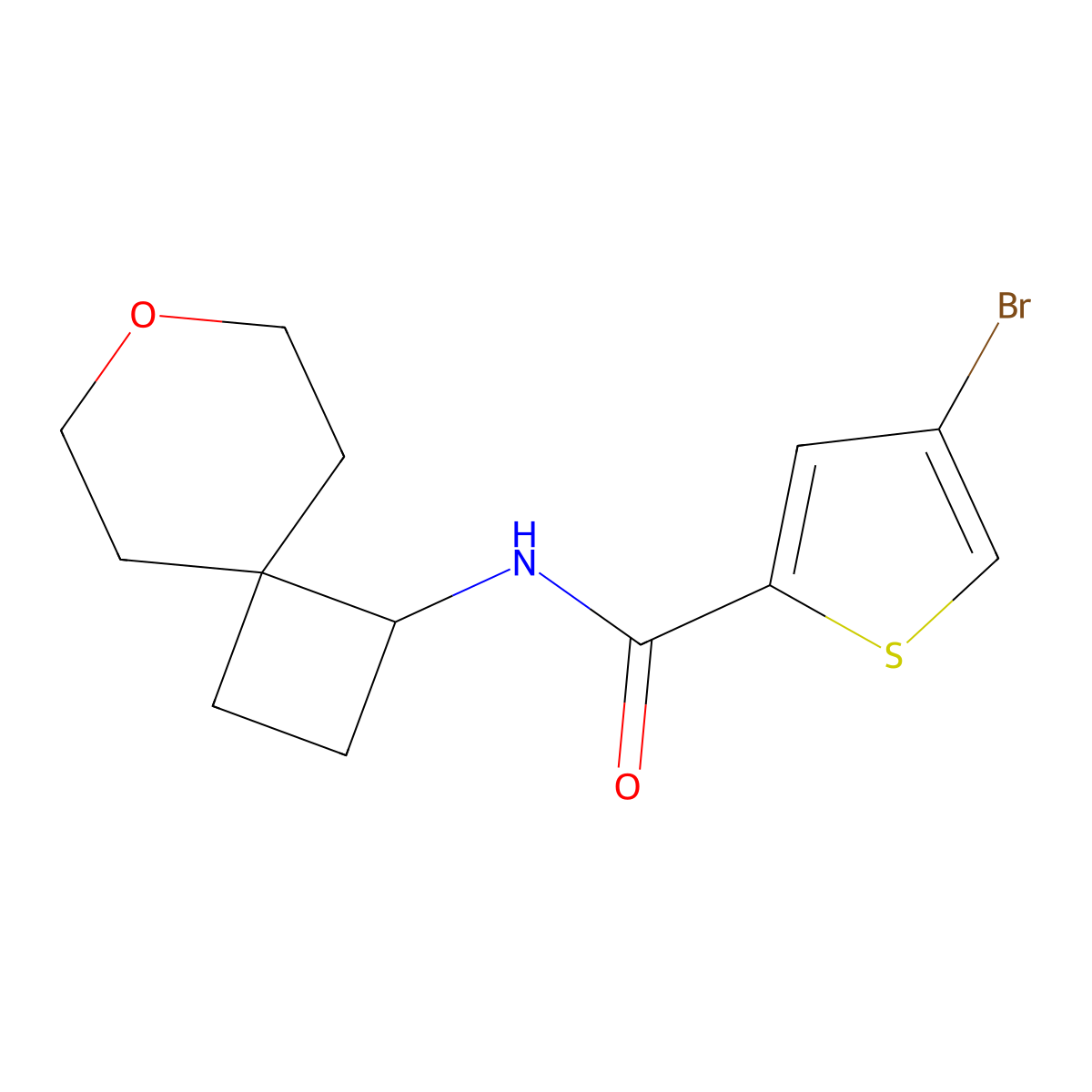 4-bromo-N-{7-oxaspiro[3.5]nonan-1-yl}thiophene-2-carboxamide molecular structure, CAS 2195878-10-3