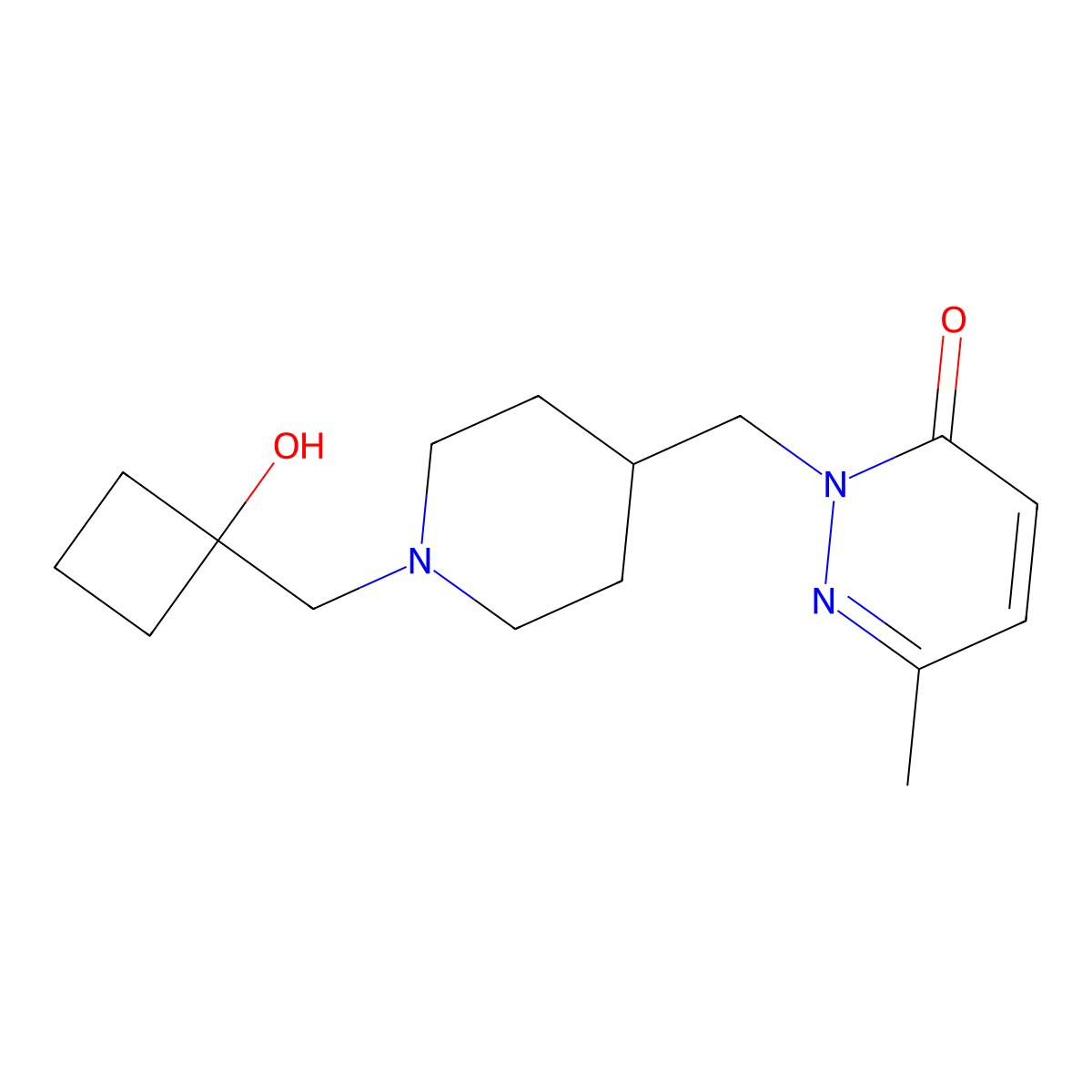 2-({1-[(1-Hydroxycyclobutyl)methyl]piperidin-4-yl}methyl)-6-methyl-2,3-dihydropyridazin-3-one molecular structure, CAS 2195878-18-1