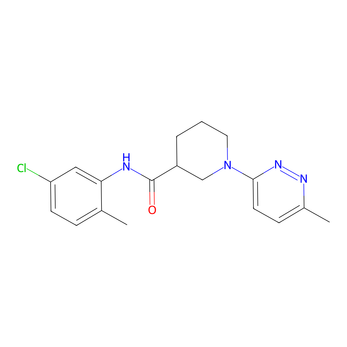 N-(5-chloro-2-methylphenyl)-1-(6-methylpyridazin-3-yl)piperidine-3-carboxamide molecular structure, CAS 2195878-41-0