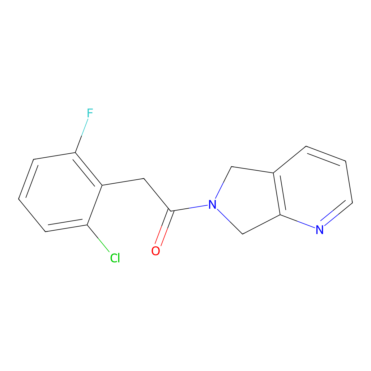 2-(2-chloro-6-fluorophenyl)-1-(5H-pyrrolo[3,4-b]pyridin-6(7H)-yl)ethanone molecular structure, CAS 2195878-53-4
