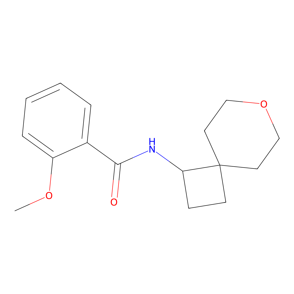2-methoxy-N-{7-oxaspiro[3.5]nonan-1-yl}benzamide molecular structure, CAS 2195879-42-4