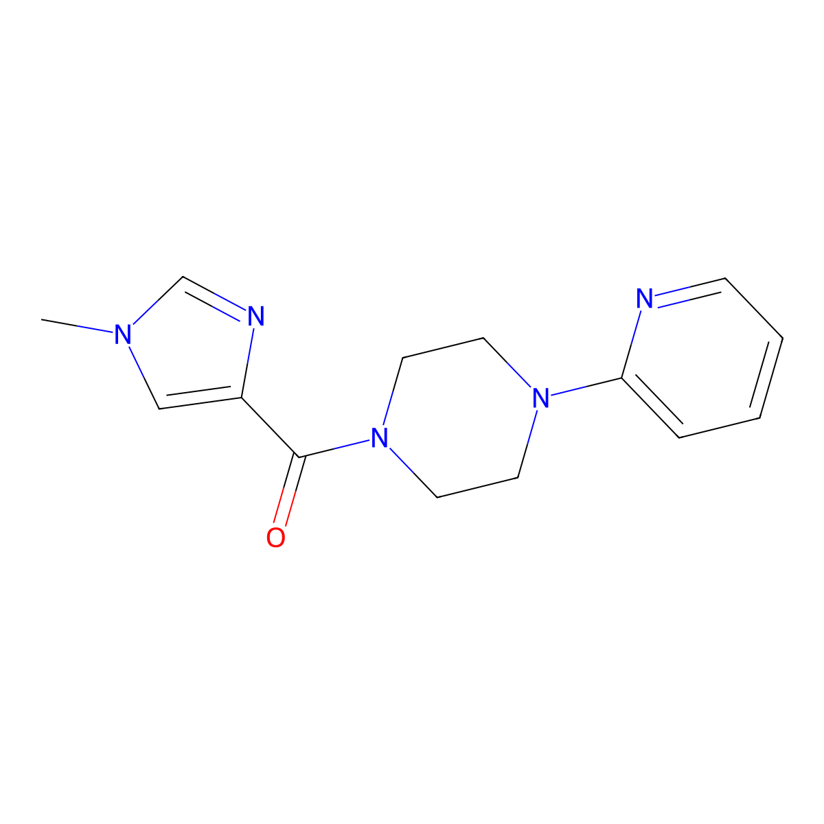 1-(1-methyl-1H-imidazole-4-carbonyl)-4-(pyridin-2-yl)piperazine molecular structure, CAS 2195879-67-3