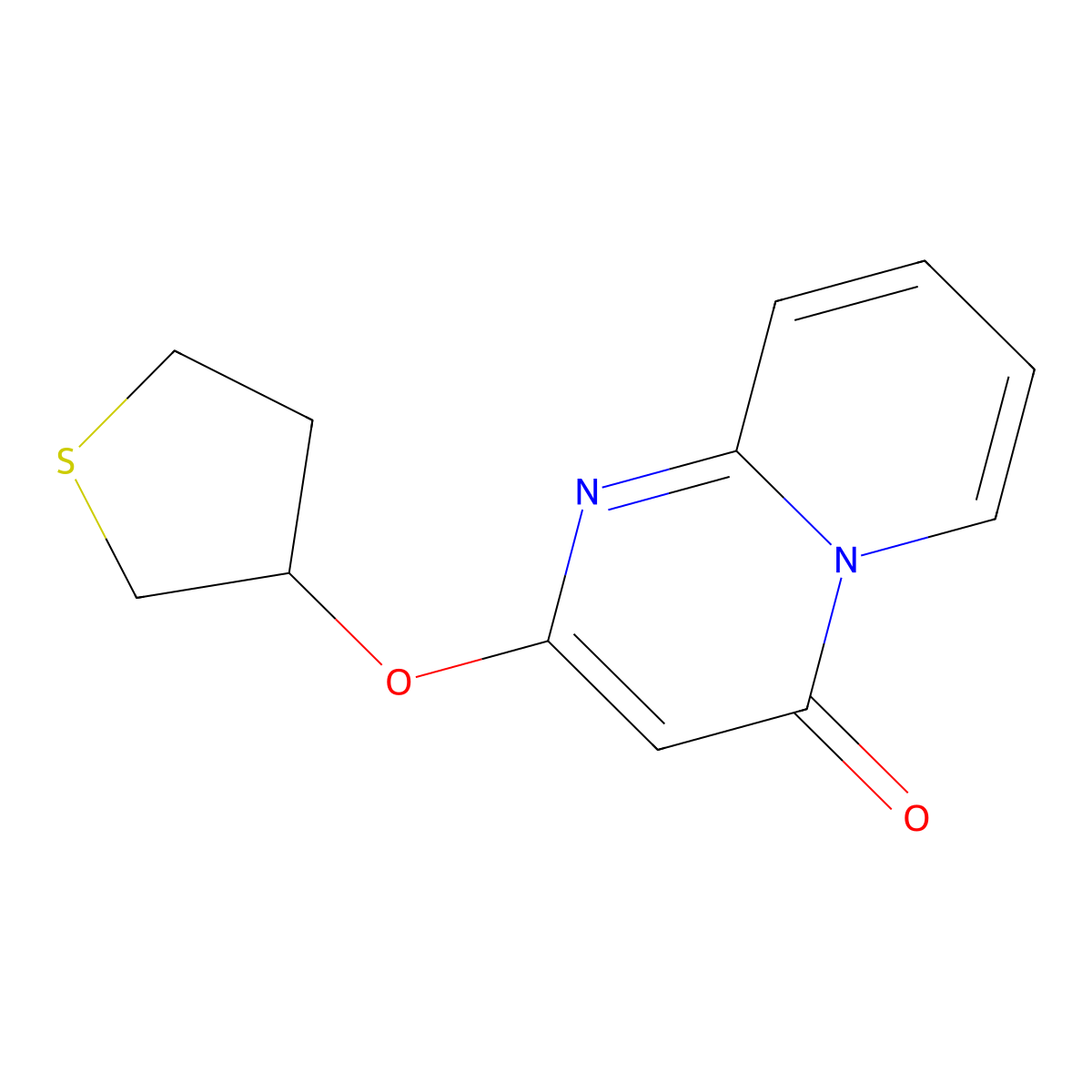 2-(thiolan-3-yloxy)-4H-pyrido[1,2-a]pyrimidin-4-one molecular structure, CAS 2195880-56-7