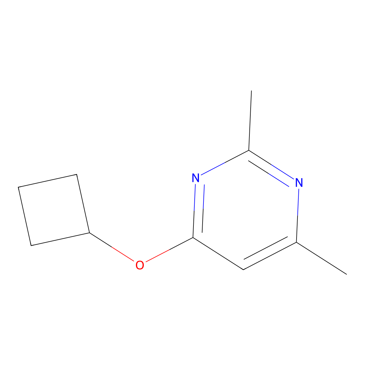 4-Cyclobutoxy-2,6-dimethylpyrimidine molecular structure, CAS 2195880-82-9