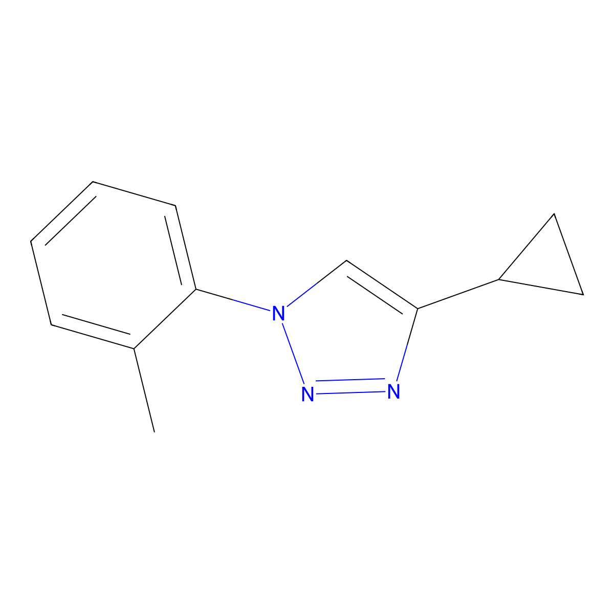 4-cyclopropyl-1-(2-methylphenyl)-1H-1,2,3-triazole molecular structure, CAS 2195881-61-7