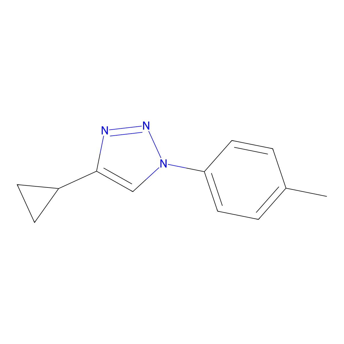 4-cyclopropyl-1-(4-methylphenyl)-1H-1,2,3-triazole molecular structure, CAS 2195881-69-5