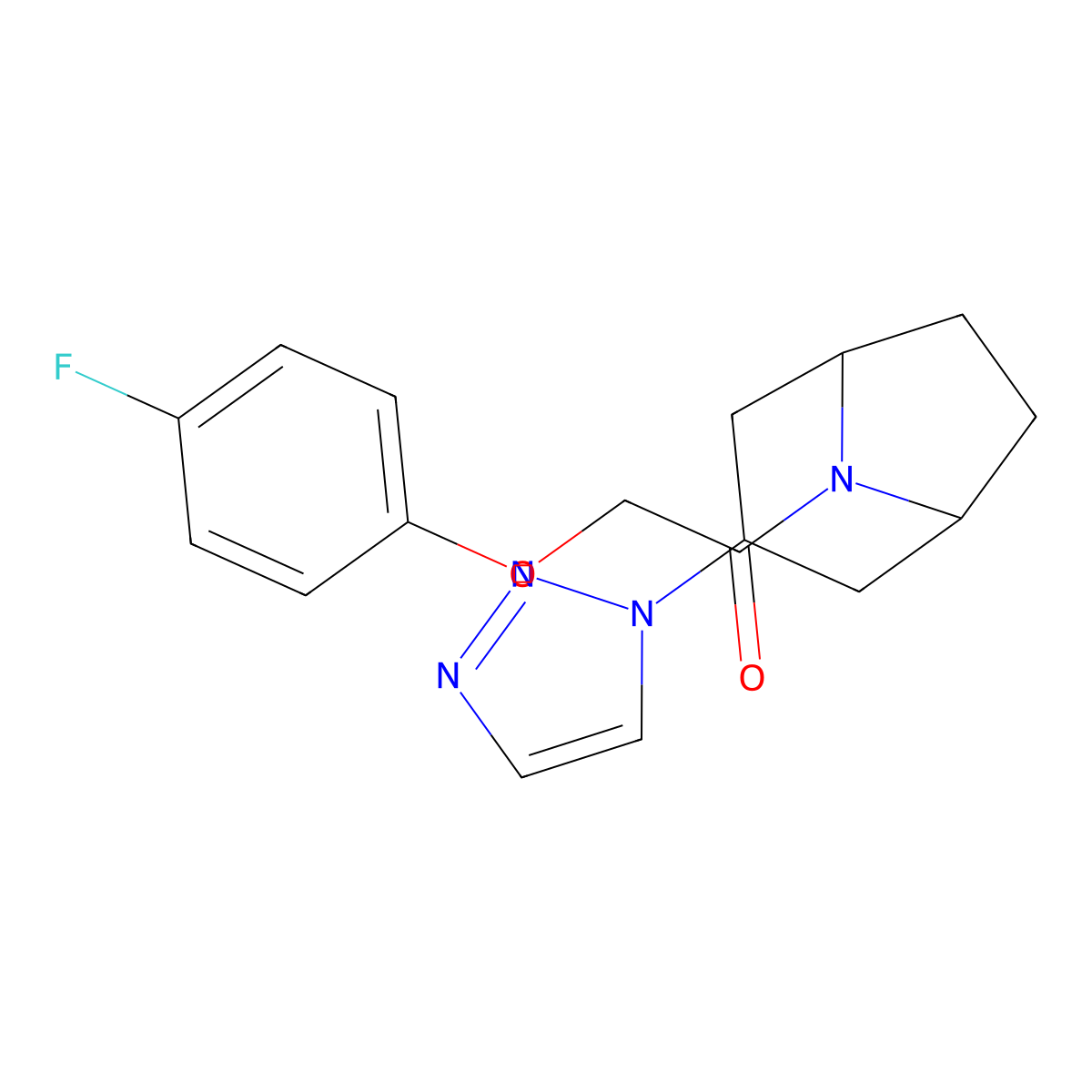 2-(4-fluorophenoxy)-1-[3-(1H-1,2,3-triazol-1-yl)-8-azabicyclo[3.2.1]octan-8-yl]ethan-1-one molecular structure, CAS 2195881-78-6