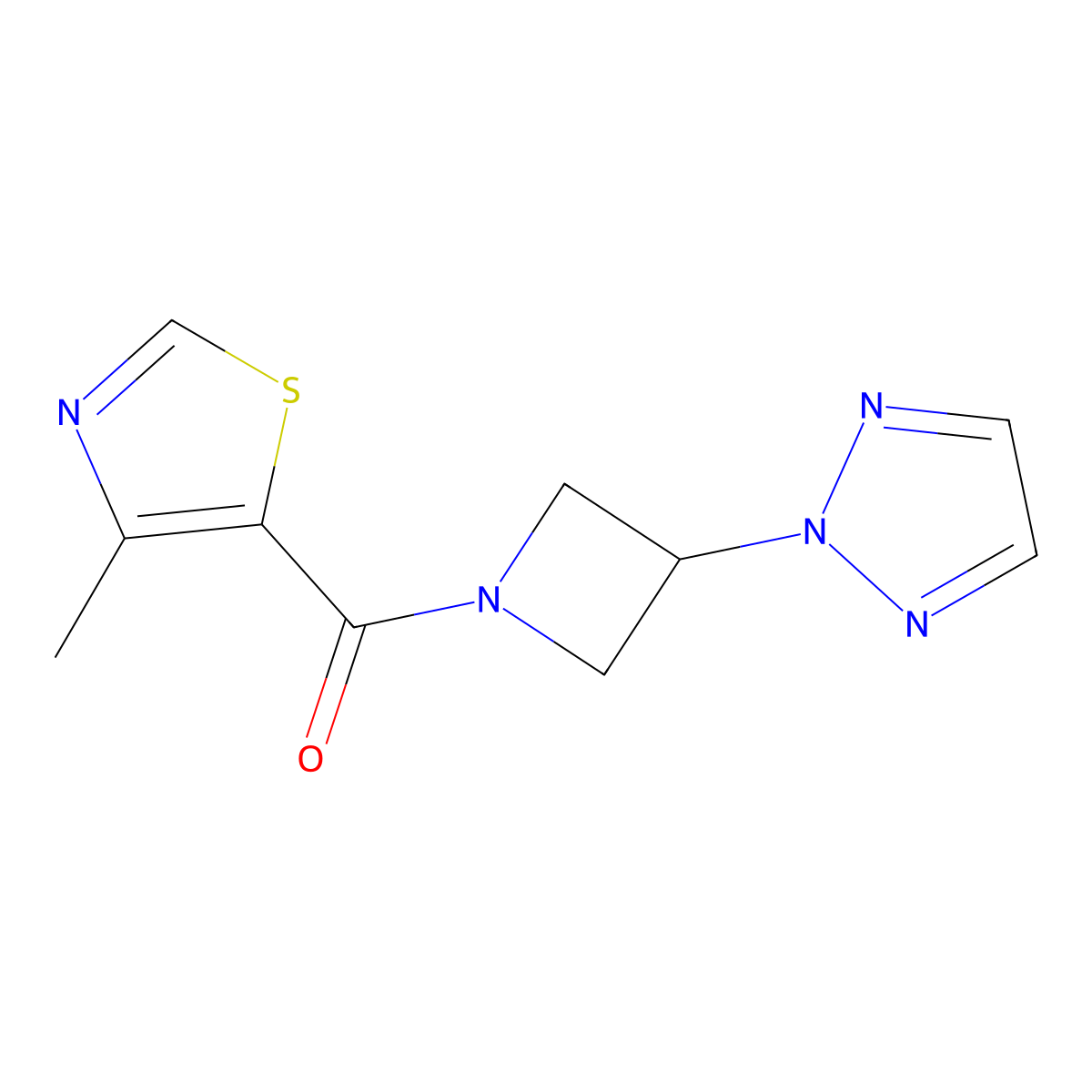 2-[1-(4-methyl-1,3-thiazole-5-carbonyl)azetidin-3-yl]-2H-1,2,3-triazole molecular structure, CAS 2195882-24-5