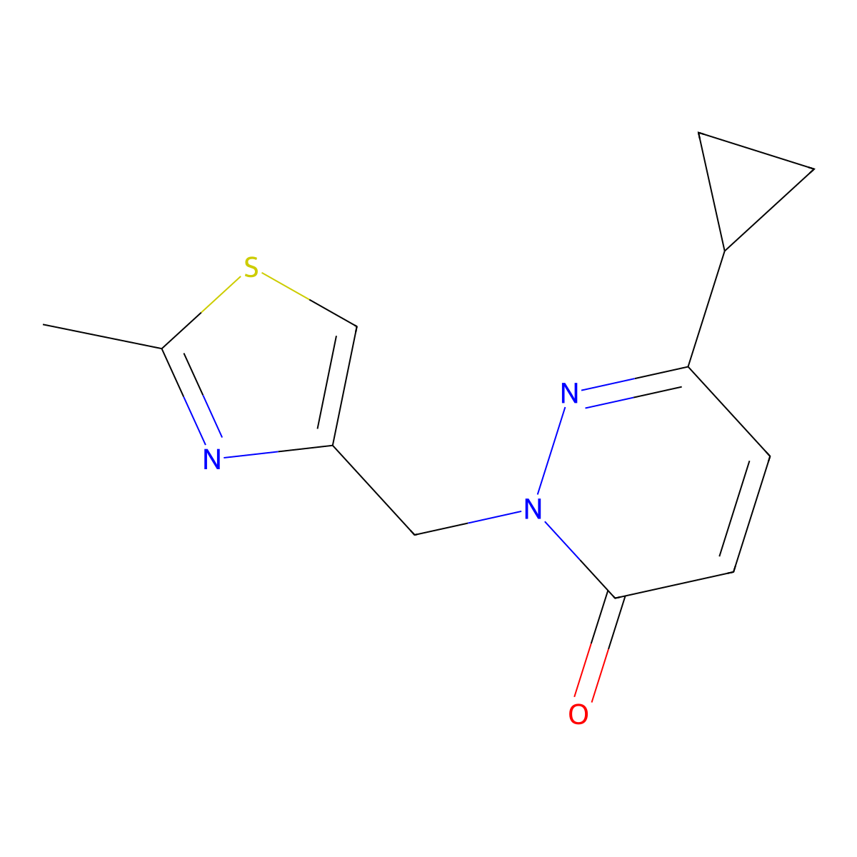 6-Cyclopropyl-2-[(2-methyl-1,3-thiazol-4-yl)methyl]-2,3-dihydropyridazin-3-one molecular structure, CAS 2195883-15-7