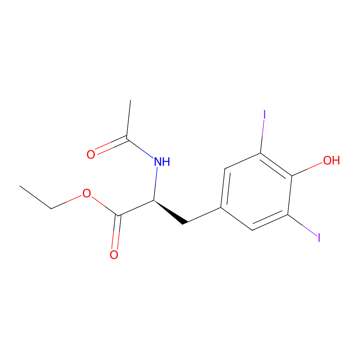 N-Acetyl-3,5-diiodo-l-tyrosine ethyl ester molecular structure, CAS 21959-36-4