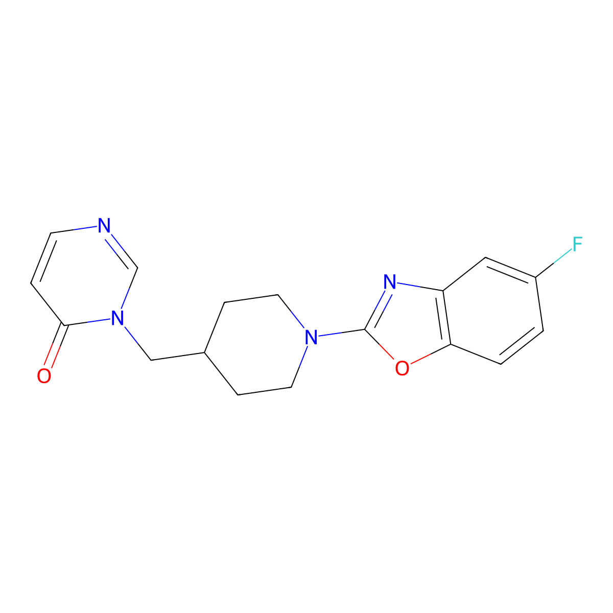 3-{[1-(5-Fluoro-1,3-benzoxazol-2-yl)piperidin-4-yl]methyl}-3,4-dihydropyrimidin-4-one molecular structure, CAS 2195936-56-0