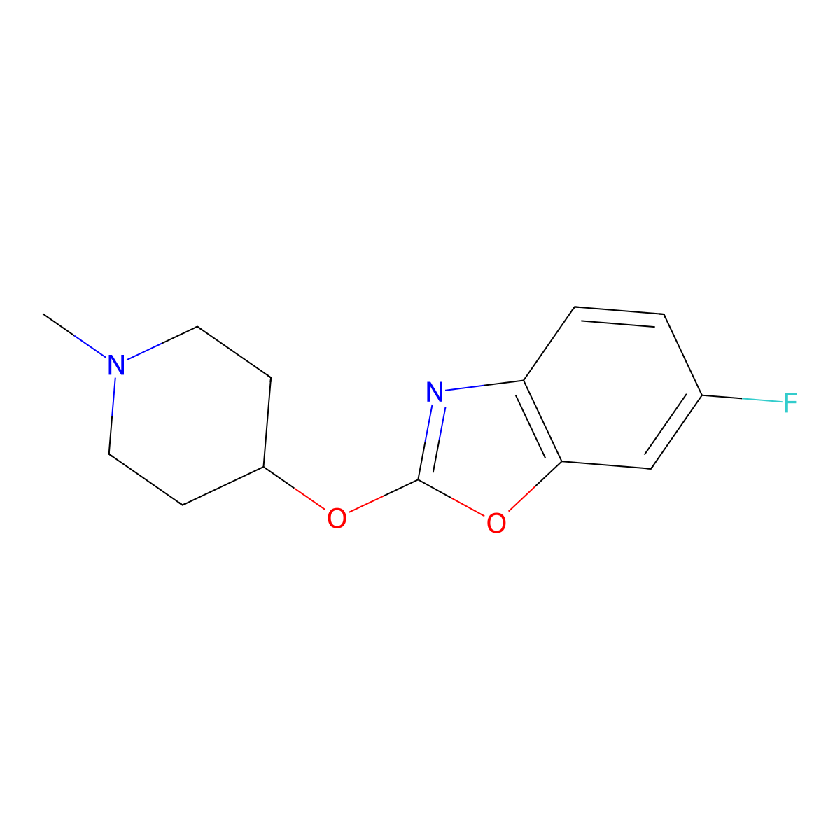6-Fluoro-2-[(1-methylpiperidin-4-yl)oxy]-1,3-benzoxazole molecular structure, CAS 2195936-91-3
