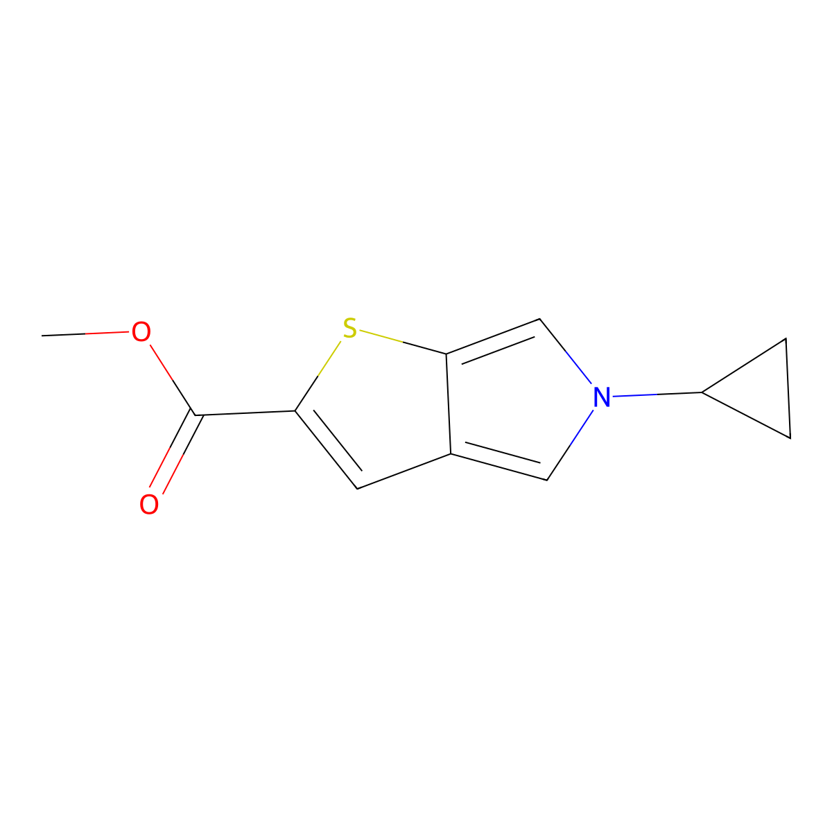 methyl 5-cyclopropyl-5H-thieno[2,3-c]pyrrole-2-carboxylate molecular structure, CAS 2195937-03-0