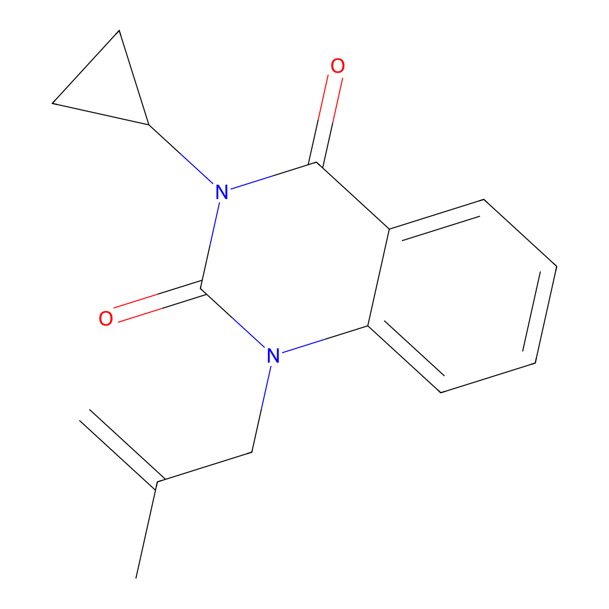 3-cyclopropyl-1-(2-methylallyl)quinazoline-2,4(1H,3H)-dione molecular structure, CAS 2195937-15-4