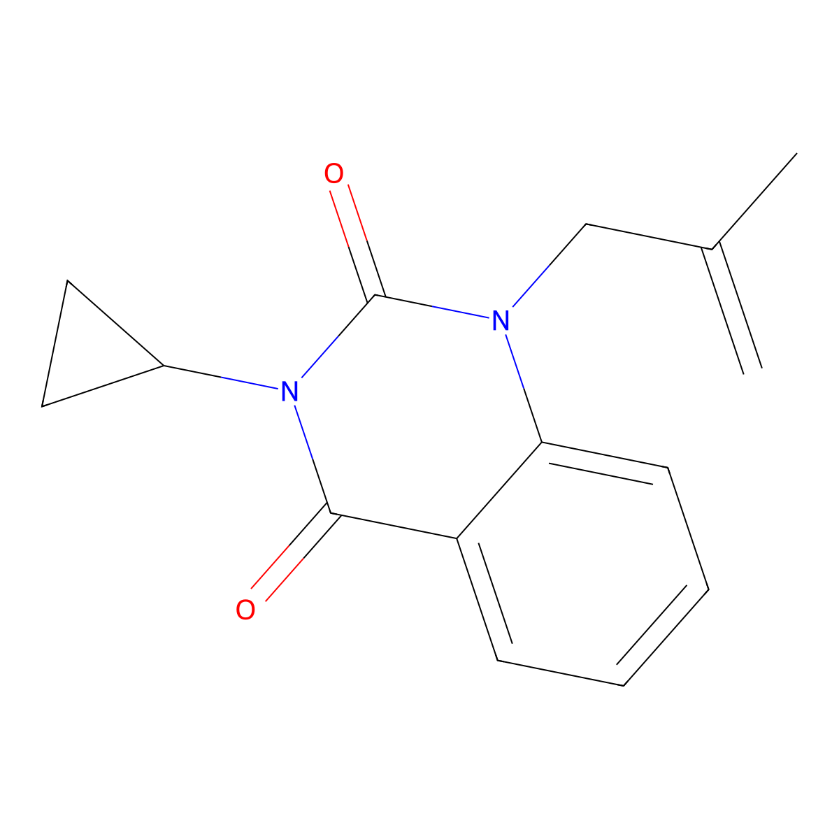 3-cyclopropyl-1-(2-methylallyl)quinazoline-2,4(1H,3H)-dione molecular structure, CAS 2195937-15-4