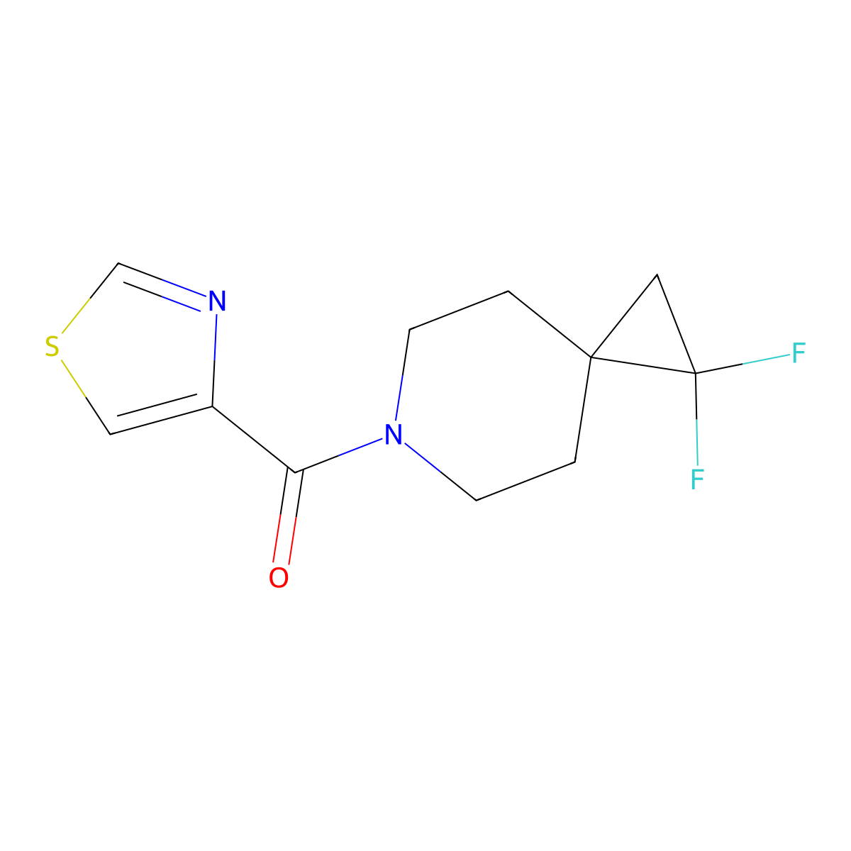 1,1-Difluoro-6-(1,3-thiazole-4-carbonyl)-6-azaspiro[2.5]octane molecular structure, CAS 2195937-29-0