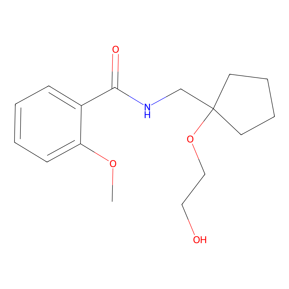 N-{[1-(2-hydroxyethoxy)cyclopentyl]methyl}-2-methoxybenzamide molecular structure, CAS 2195937-40-5