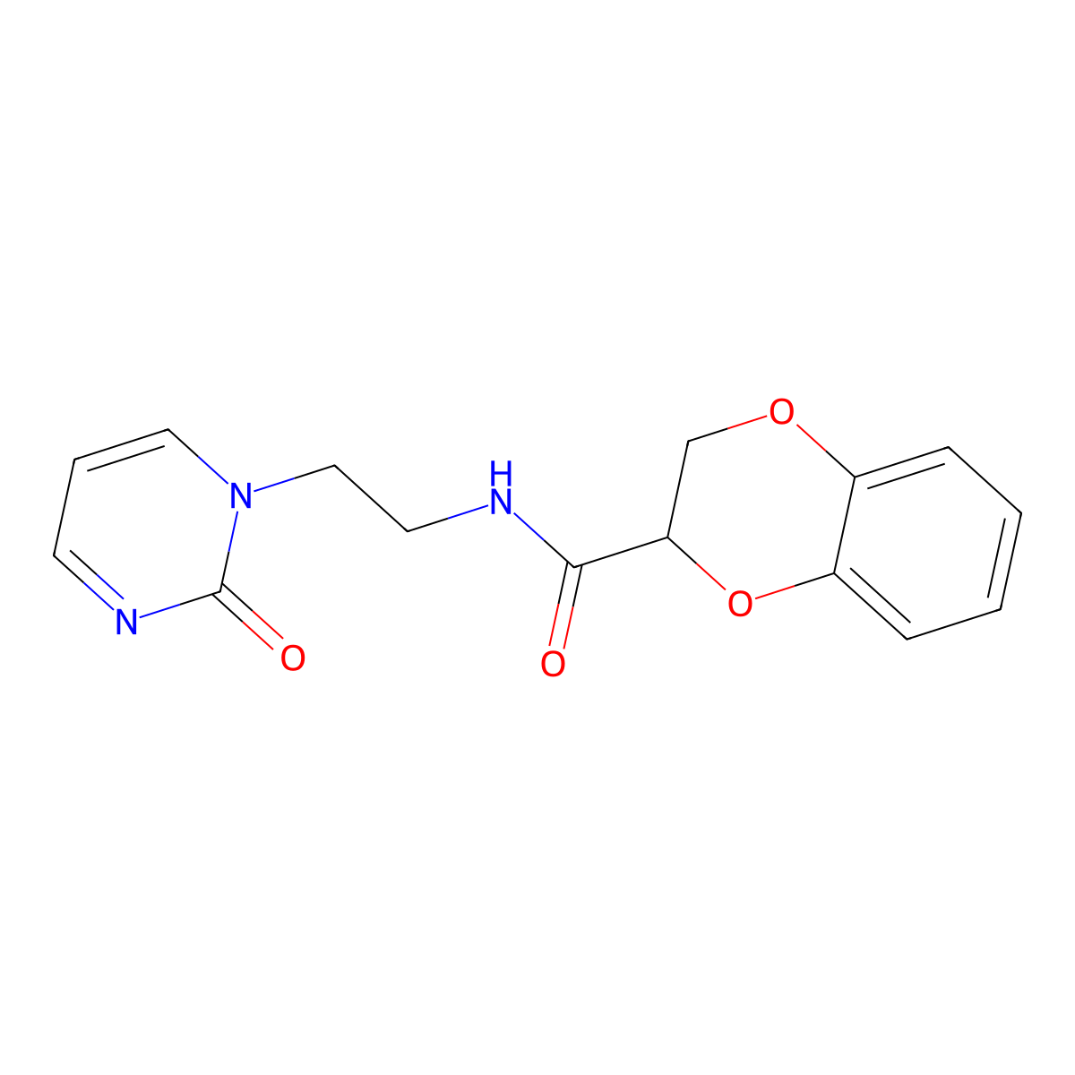 N-[2-(2-oxo-1,2-dihydropyrimidin-1-yl)ethyl]-2,3-dihydro-1,4-benzodioxine-2-carboxamide molecular structure, CAS 2195937-80-3