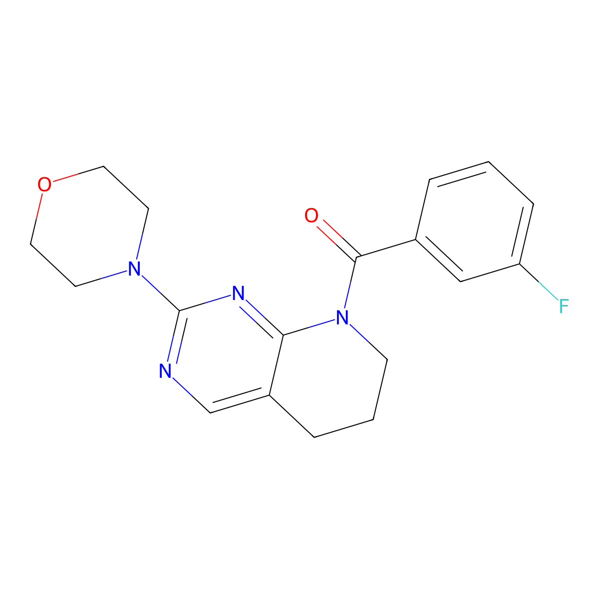 4-[8-(3-fluorobenzoyl)-5H,6H,7H,8H-pyrido[2,3-d]pyrimidin-2-yl]morpholine molecular structure, CAS 2195937-97-2