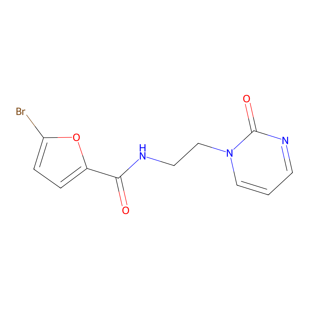 5-bromo-N-[2-(2-oxo-1,2-dihydropyrimidin-1-yl)ethyl]furan-2-carboxamide molecular structure, CAS 2195938-08-8