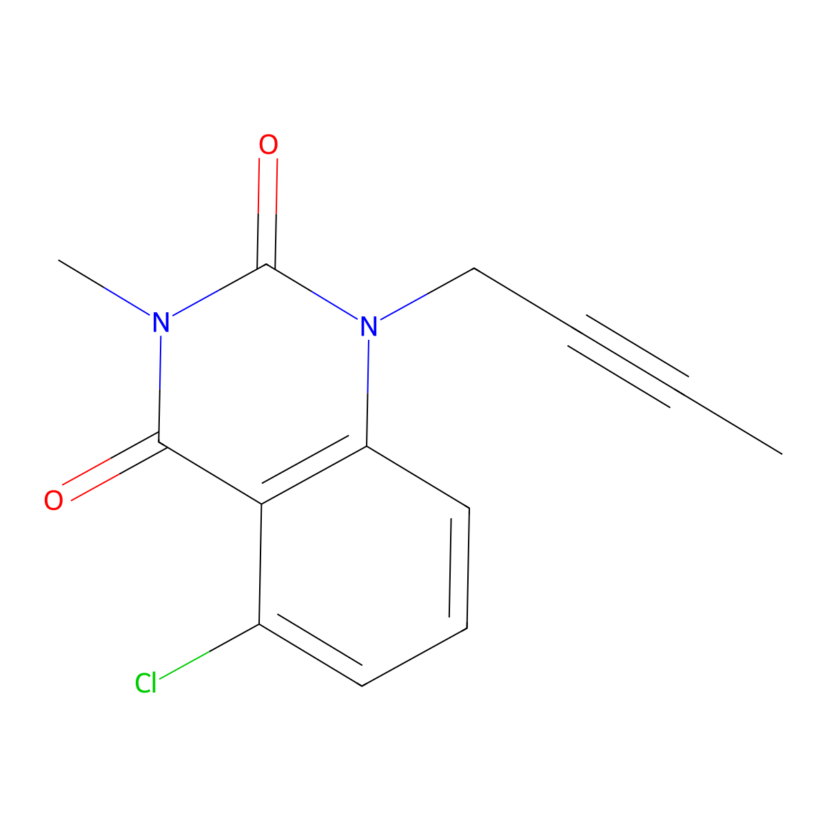 1-(but-2-yn-1-yl)-5-chloro-3-methylquinazoline-2,4(1H,3H)-dione molecular structure, CAS 2195938-13-5