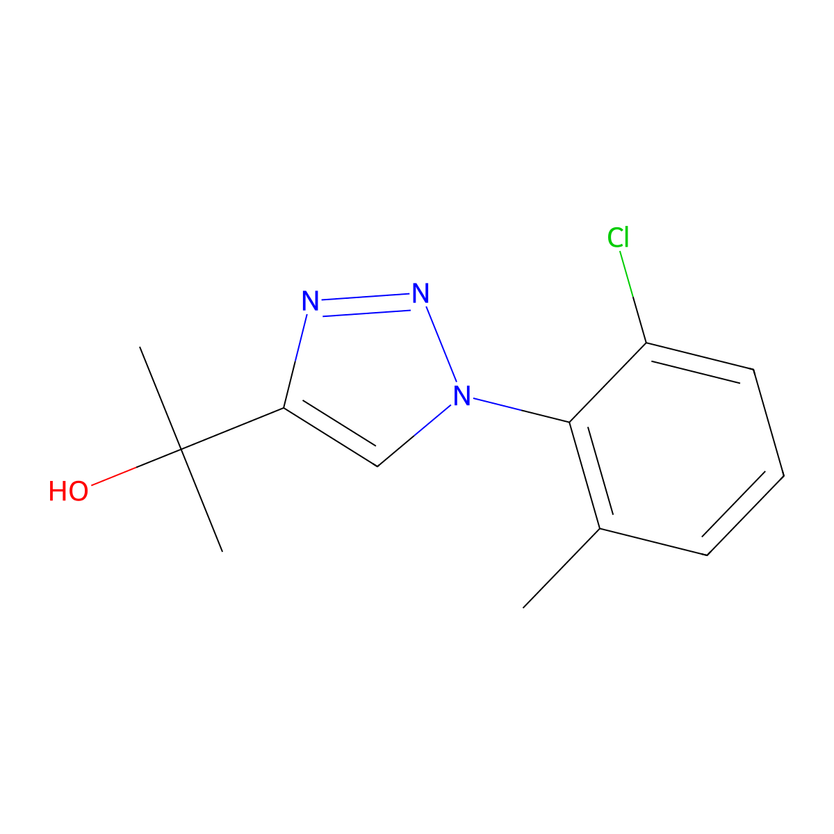 2-[1-(2-chloro-6-methylphenyl)-1H-1,2,3-triazol-4-yl]propan-2-ol molecular structure, CAS 2195938-47-5