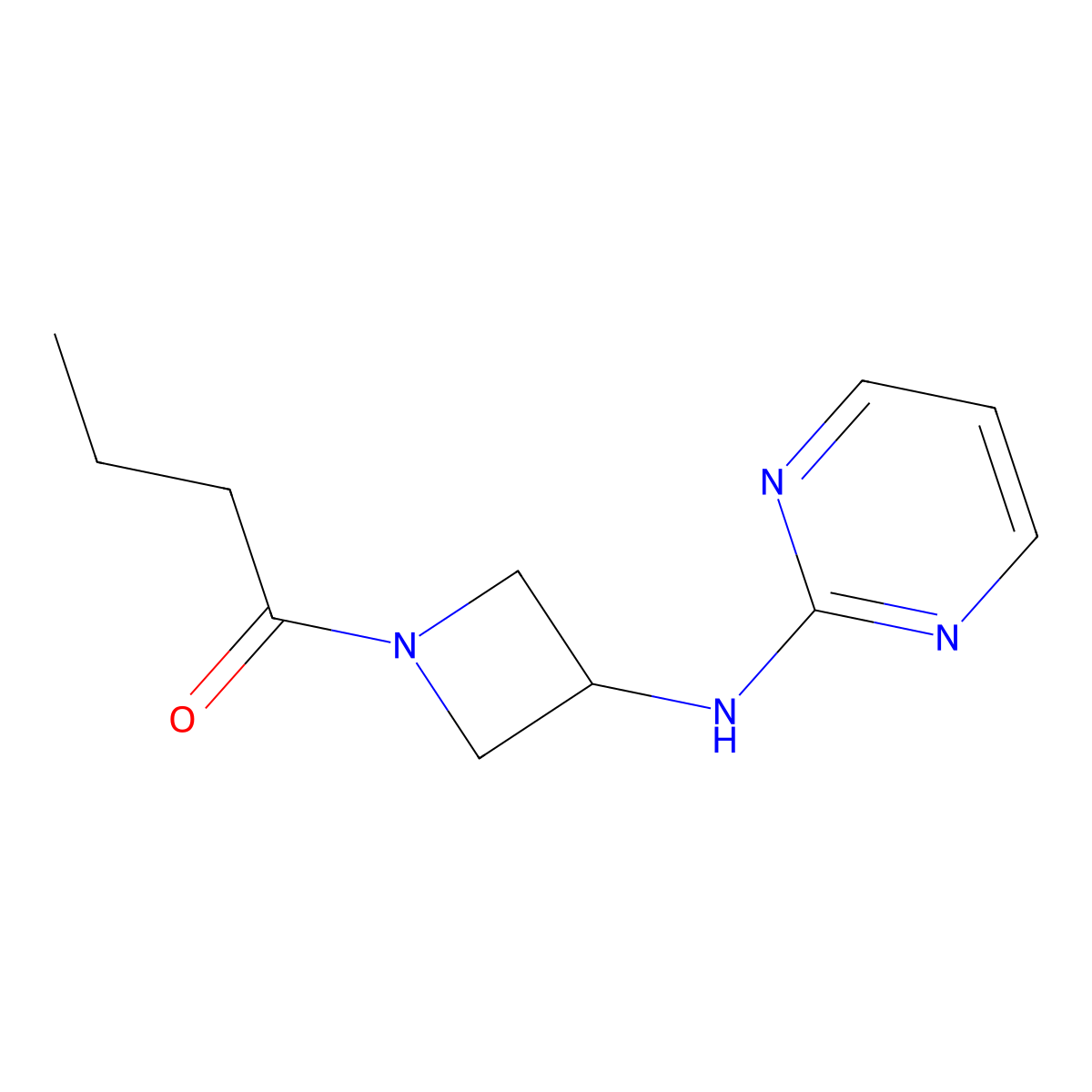 1-(3-(Pyrimidin-2-ylamino)azetidin-1-yl)butan-1-one molecular structure, CAS 2195938-81-7