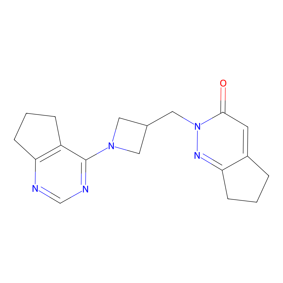 2-[(1-{5H,6H,7H-cyclopenta[d]pyrimidin-4-yl}azetidin-3-yl)methyl]-2H,3H,5H,6H,7H-cyclopenta[c]pyridazin-3-one molecular structure, CAS 2195938-92-0