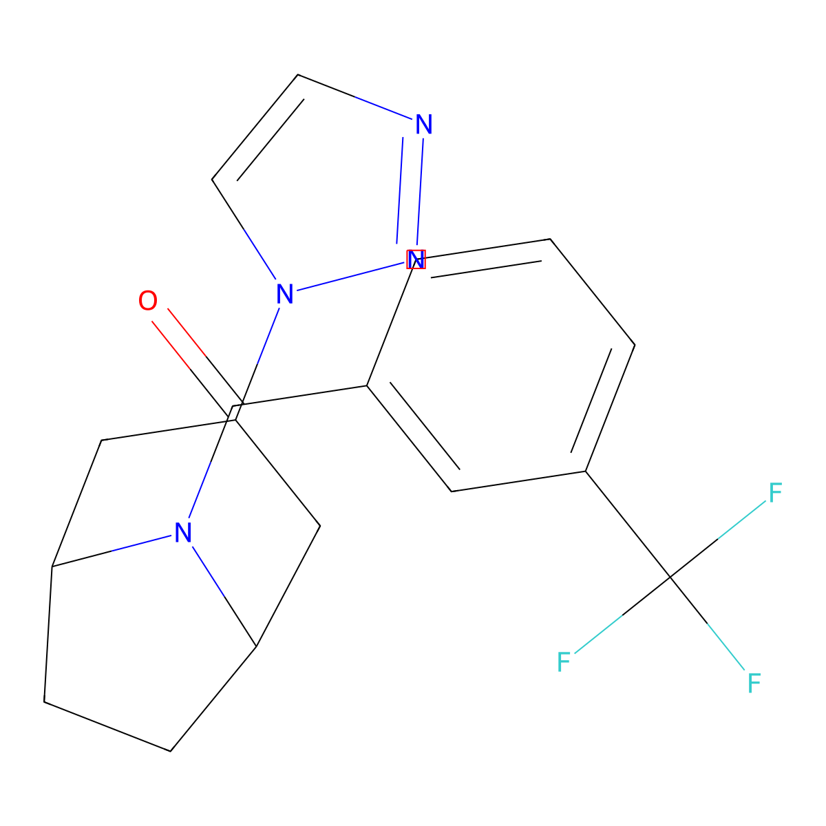 3-(1H-1,2,3-triazol-1-yl)-8-[3-(trifluoromethyl)benzoyl]-8-azabicyclo[3.2.1]octane molecular structure, CAS 2195938-94-2