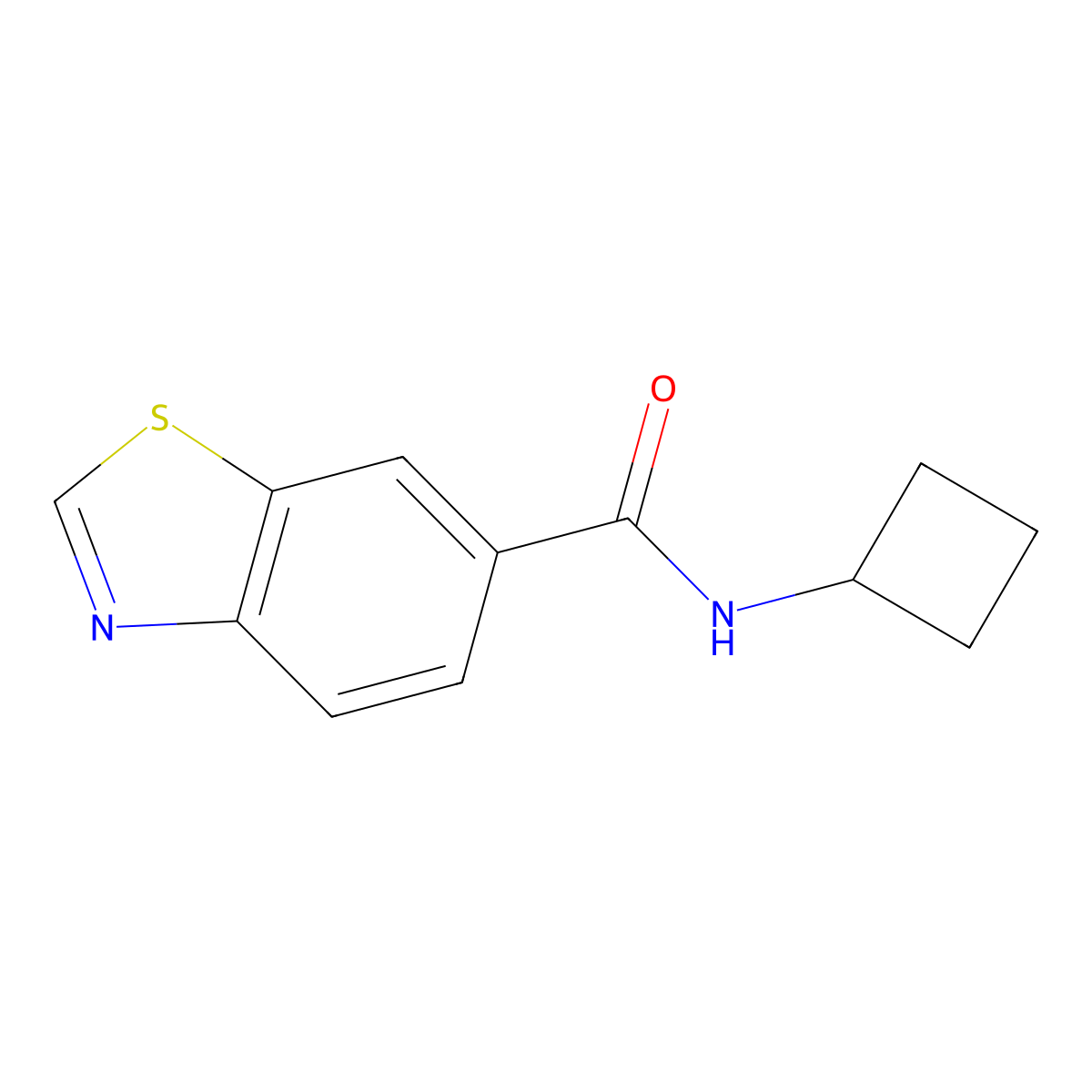 N-cyclobutyl-1,3-benzothiazole-6-carboxamide molecular structure, CAS 2195938-98-6