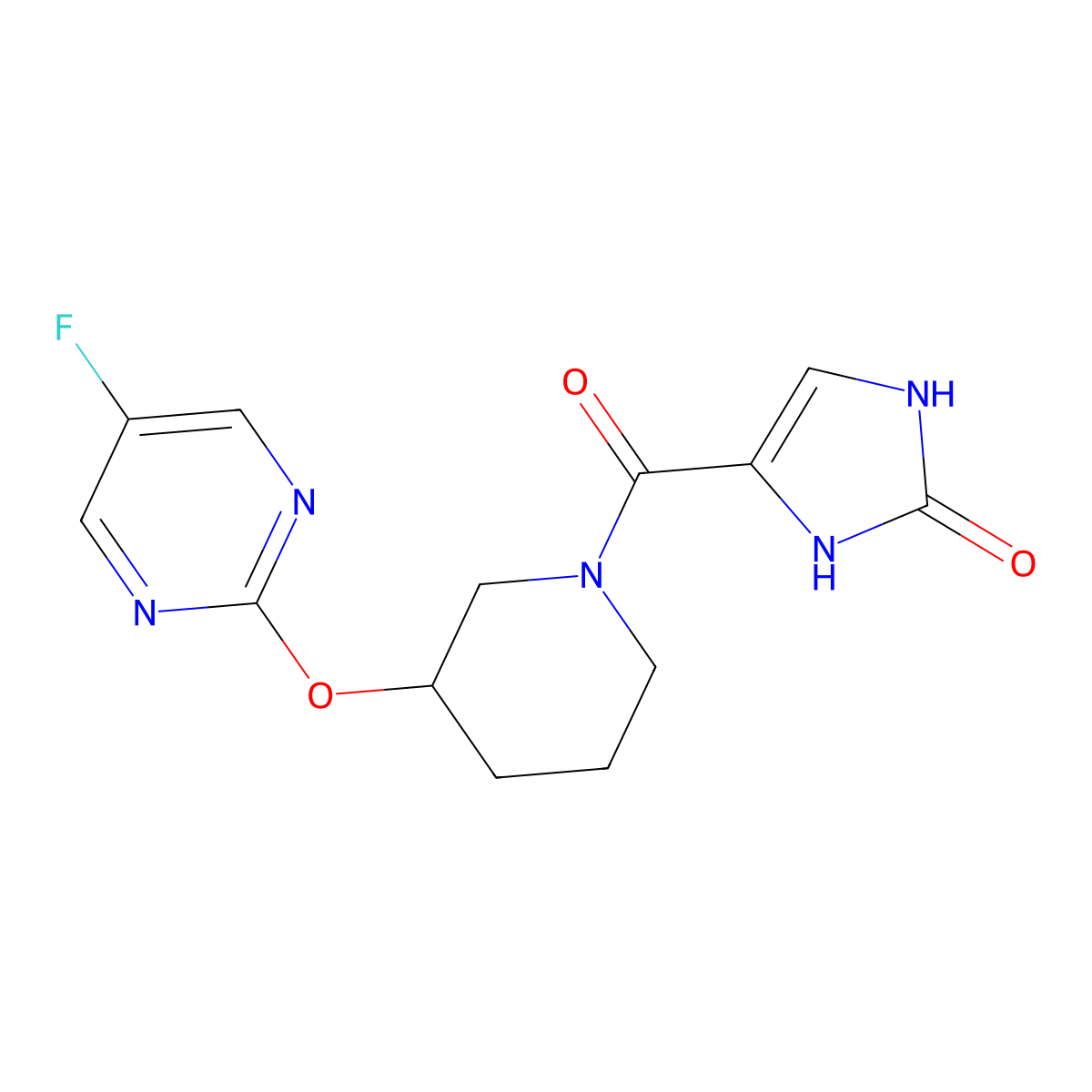 4-(3-((5-fluoropyrimidin-2-yl)oxy)piperidine-1-carbonyl)-1H-imidazol-2(3H)-one molecular structure, CAS 2195939-20-7