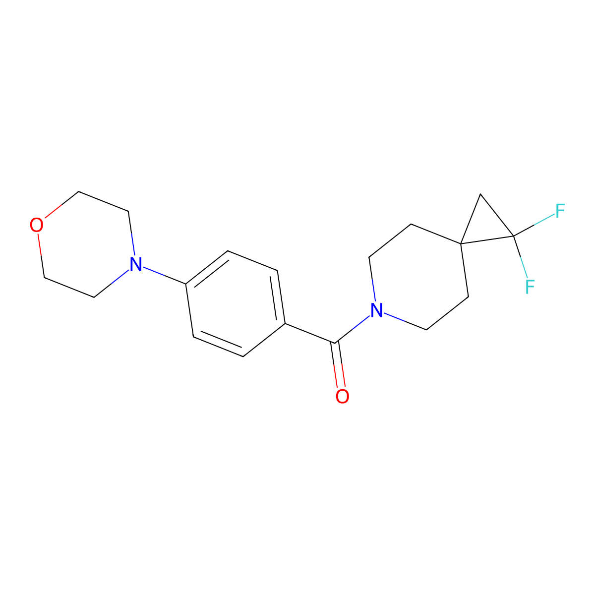 1,1-Difluoro-6-[4-(morpholin-4-yl)benzoyl]-6-azaspiro[2.5]octane molecular structure, CAS 2195939-27-4