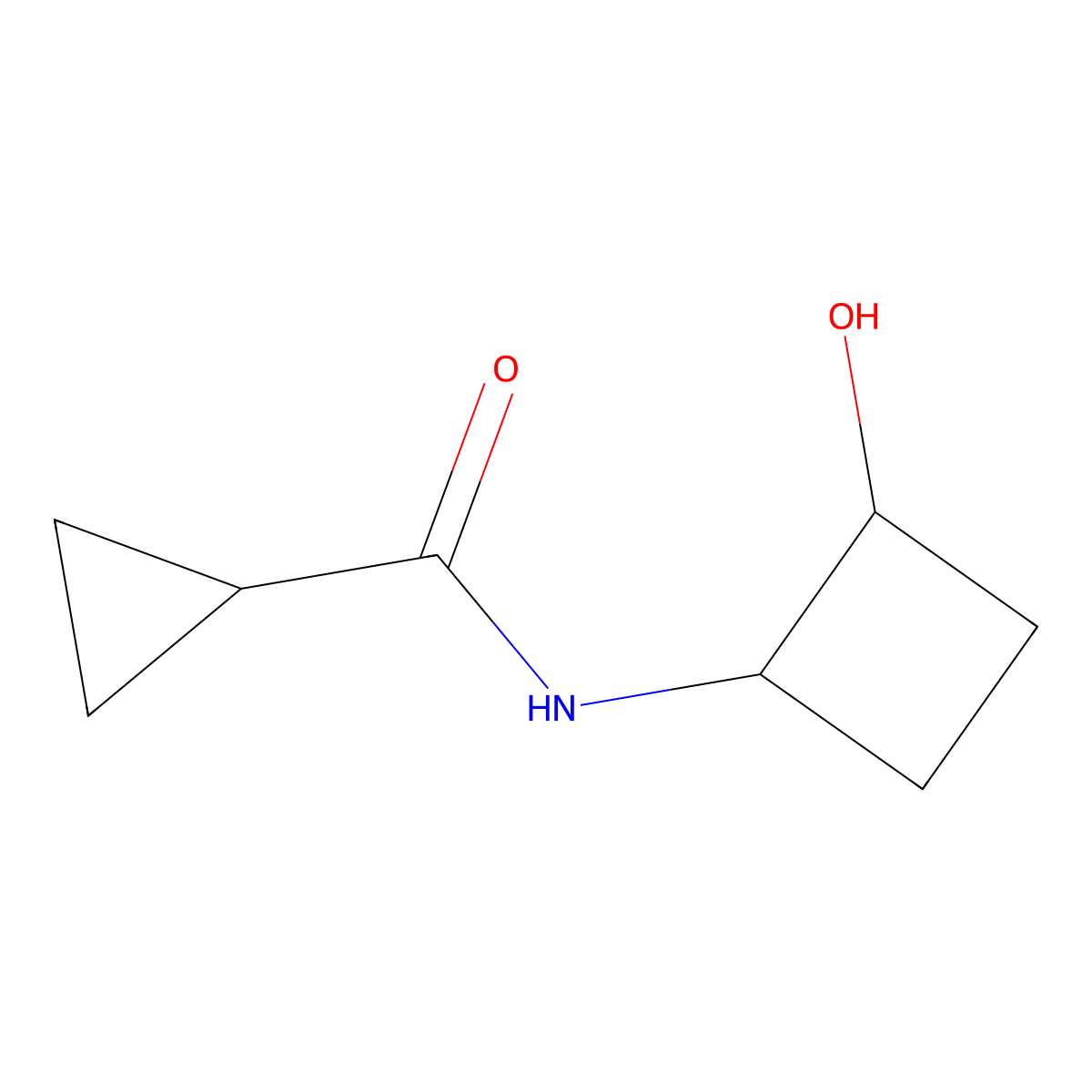 N-(2-hydroxycyclobutyl)cyclopropanecarboxamide molecular structure, CAS 2195939-36-5