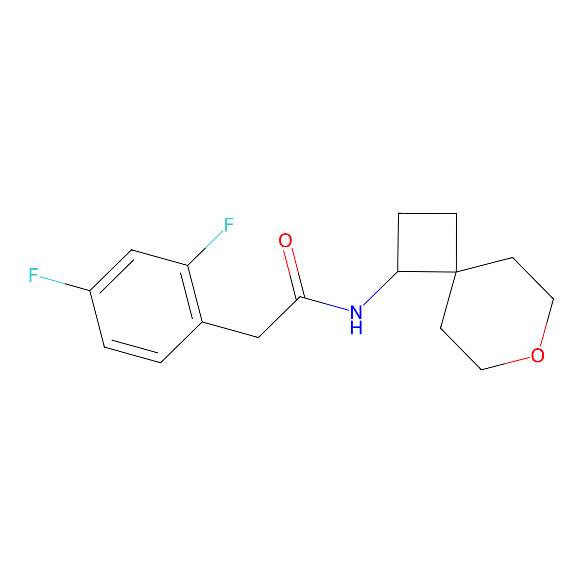 2-(2,4-difluorophenyl)-N-{7-oxaspiro[3.5]nonan-1-yl}acetamide molecular structure, CAS 2195939-37-6
