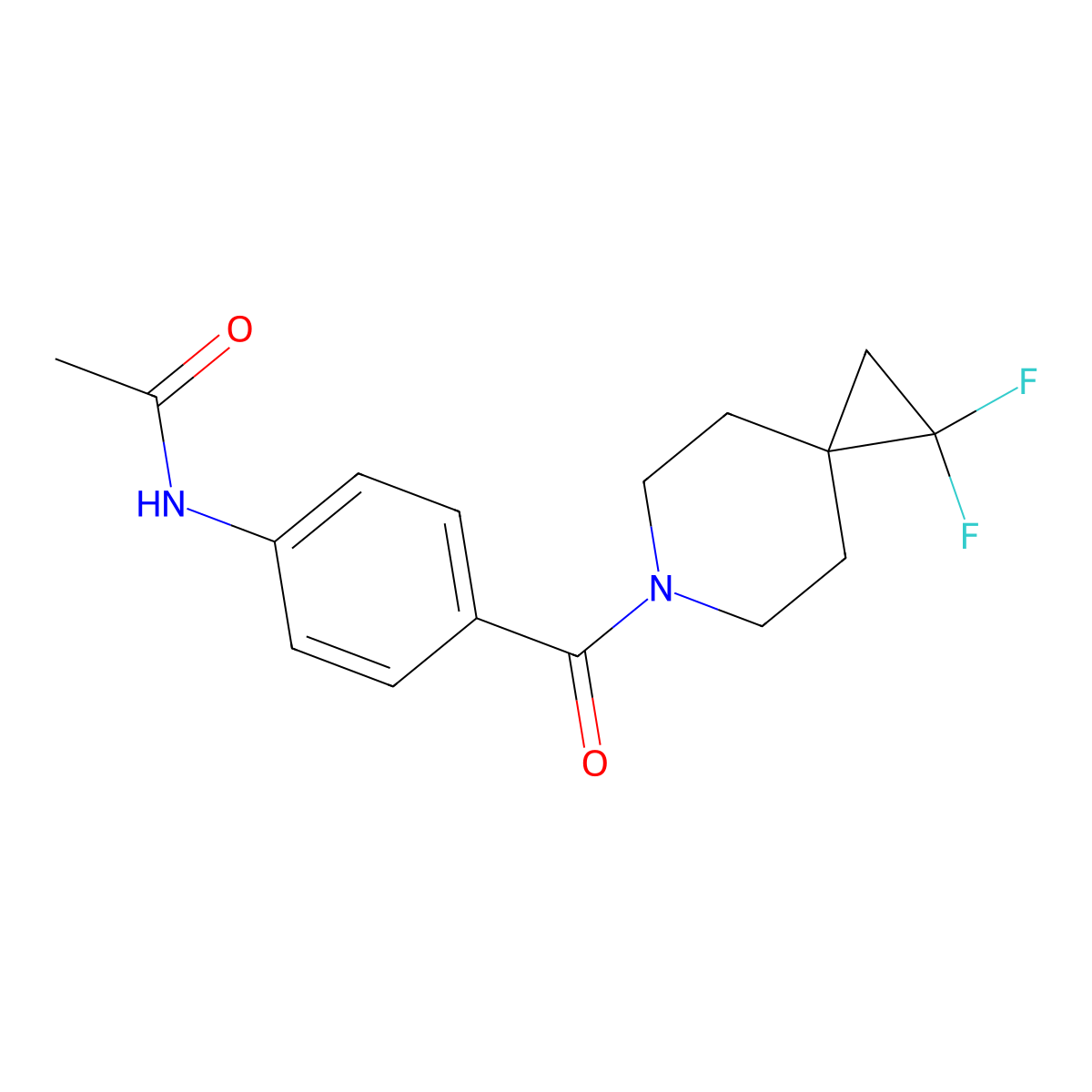 N-(4-{1,1-difluoro-6-azaspiro[2.5]octane-6-carbonyl}phenyl)acetamide molecular structure, CAS 2195939-45-6