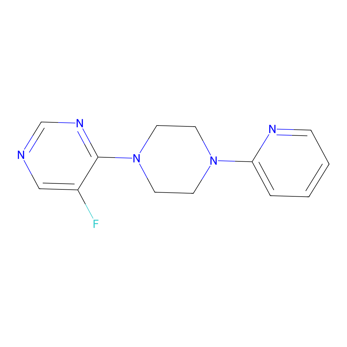 5-Fluoro-4-(4-(pyridin-2-yl)piperazin-1-yl)pyrimidine molecular structure, CAS 2195939-53-6
