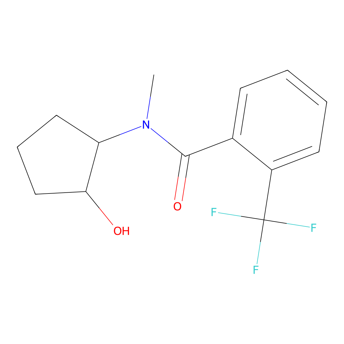 N-(2-hydroxycyclopentyl)-N-methyl-2-(trifluoromethyl)benzamide molecular structure, CAS 2195939-66-1