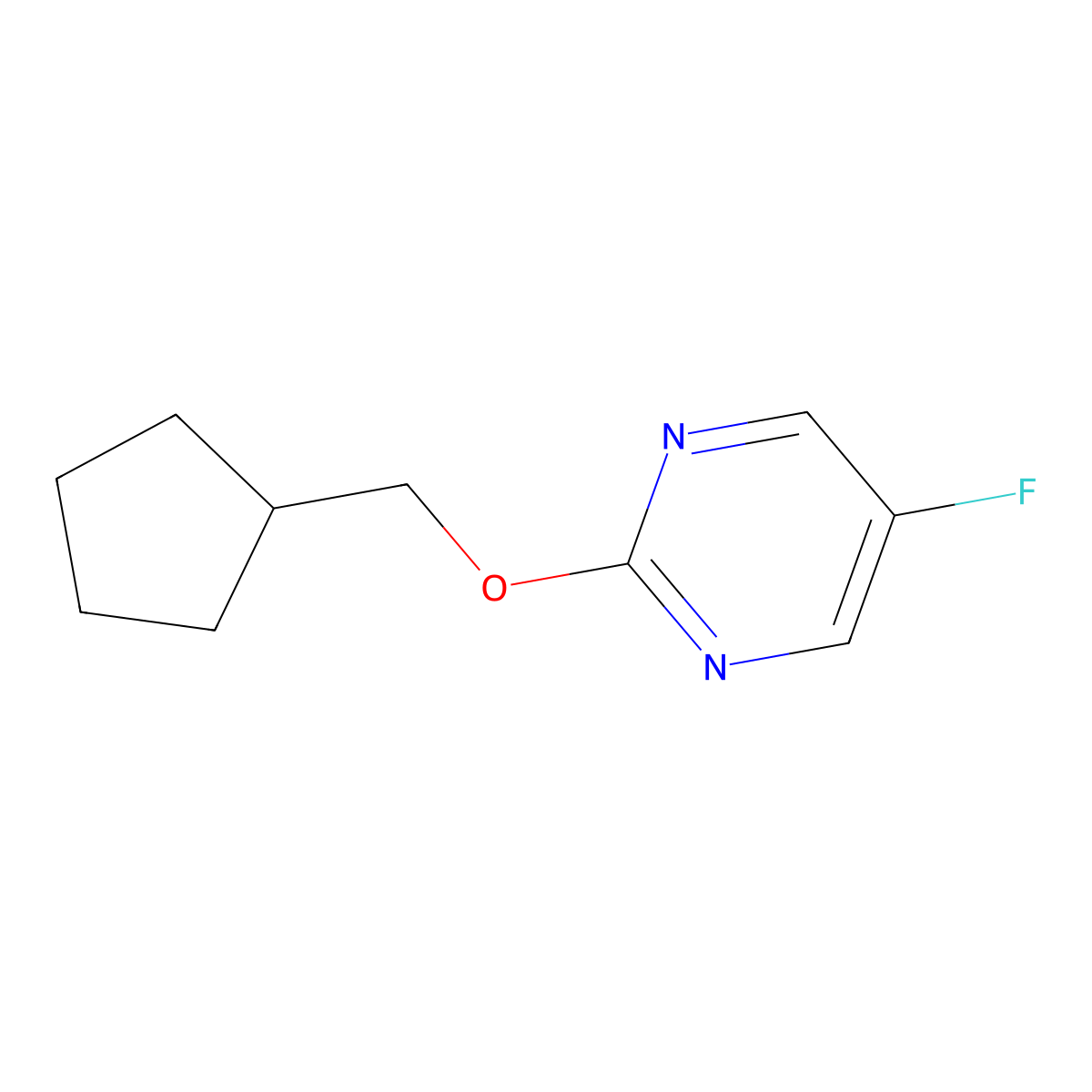 2-(Cyclopentylmethoxy)-5-fluoropyrimidine molecular structure, CAS 2195939-77-4