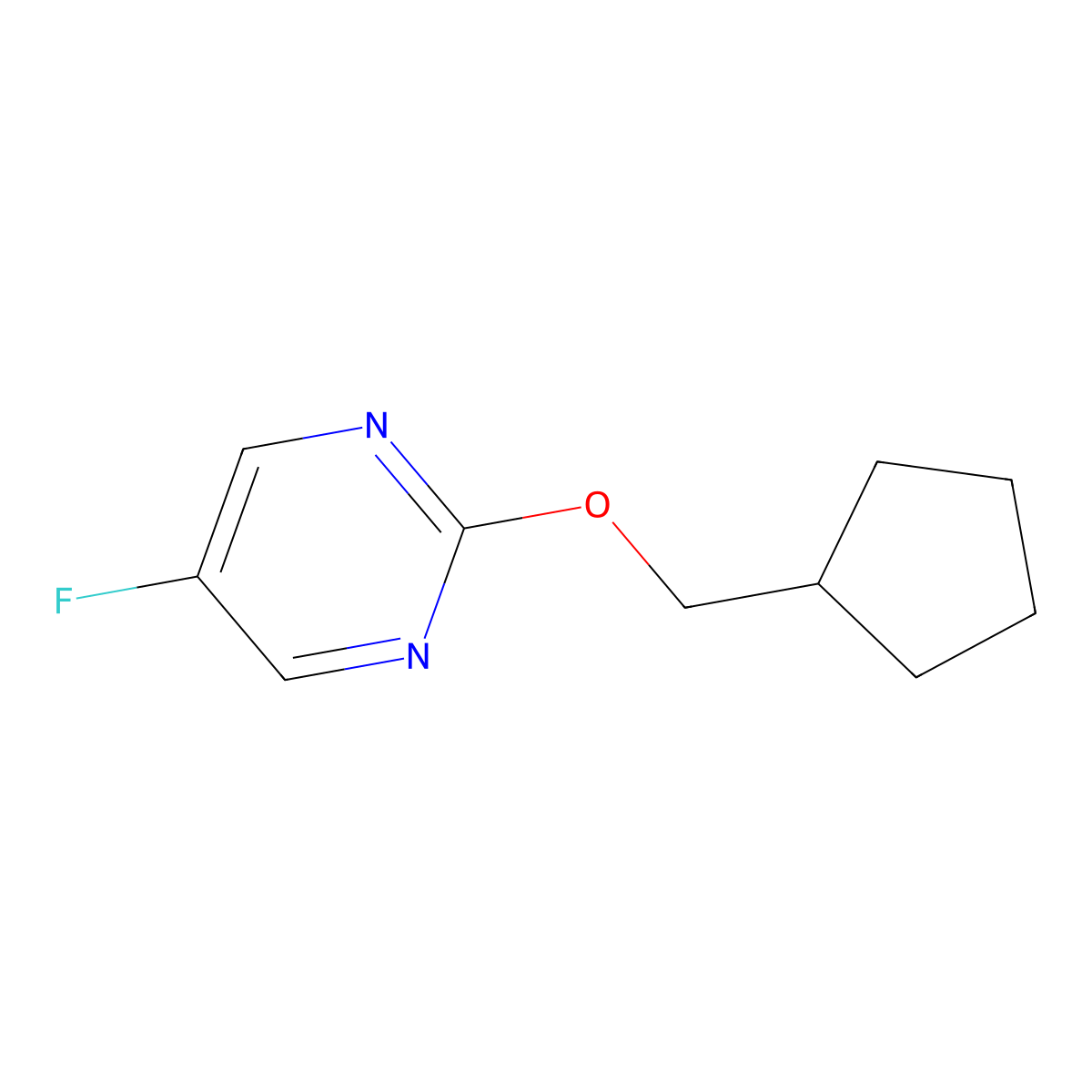 2-(Cyclopentylmethoxy)-5-fluoropyrimidine molecular structure, CAS 2195939-77-4