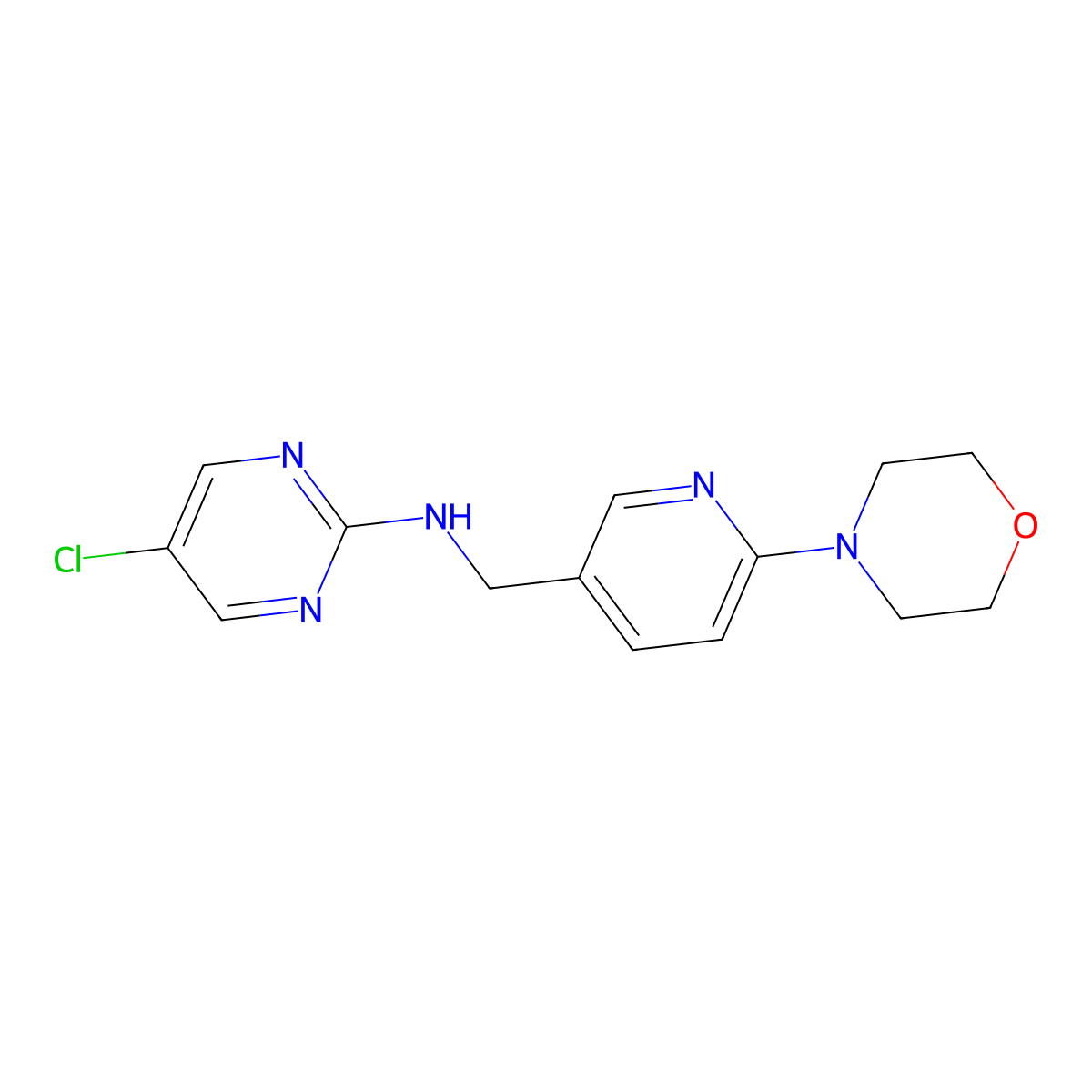 5-chloro-N-{[6-(morpholin-4-yl)pyridin-3-yl]methyl}pyrimidin-2-amine molecular structure, CAS 2195939-95-6