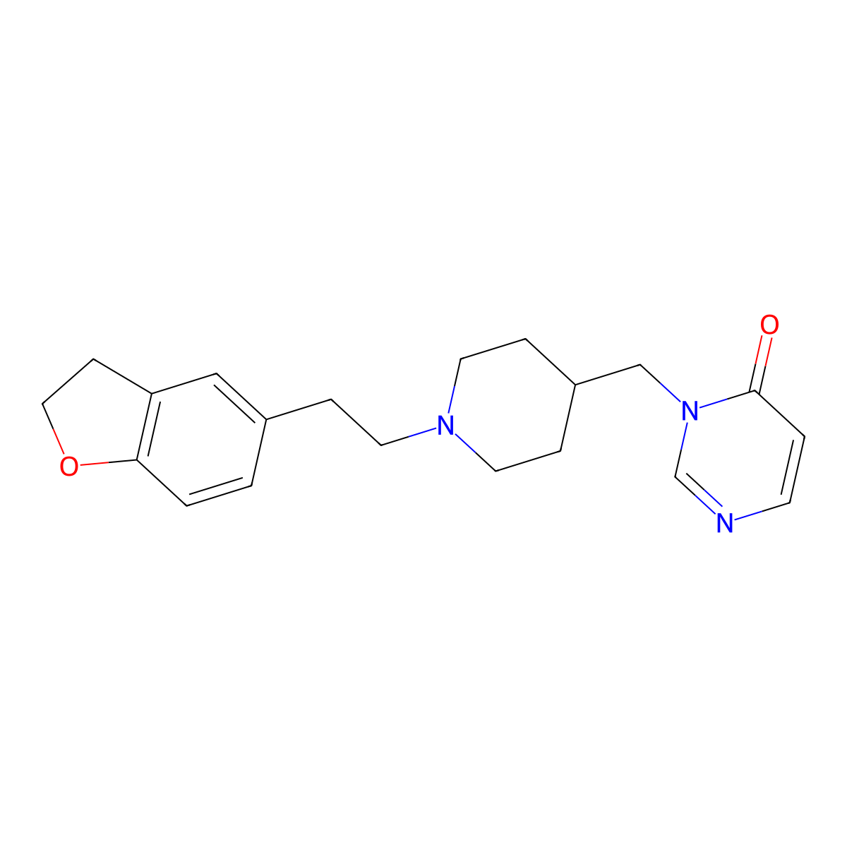 3-({1-[2-(2,3-Dihydro-1-benzofuran-5-yl)ethyl]piperidin-4-yl}methyl)-3,4-dihydropyrimidin-4-one molecular structure, CAS 2195940-05-5