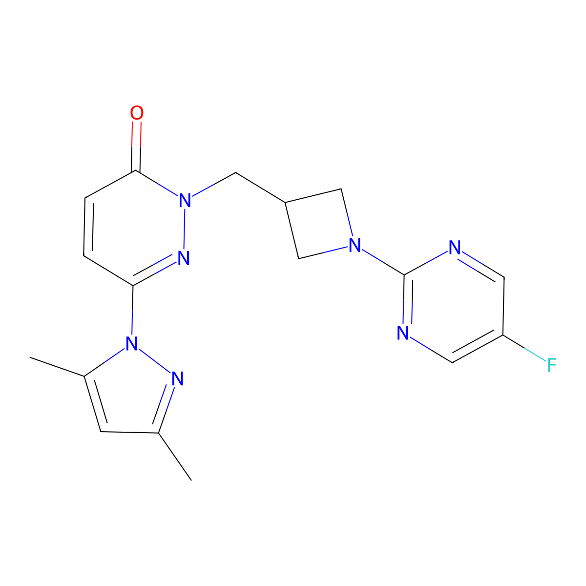 6-(3,5-dimethyl-1H-pyrazol-1-yl)-2-{[1-(5-fluoropyrimidin-2-yl)azetidin-3-yl]methyl}-2,3-dihydropyridazin-3-one molecular structure, CAS 2195940-17-9