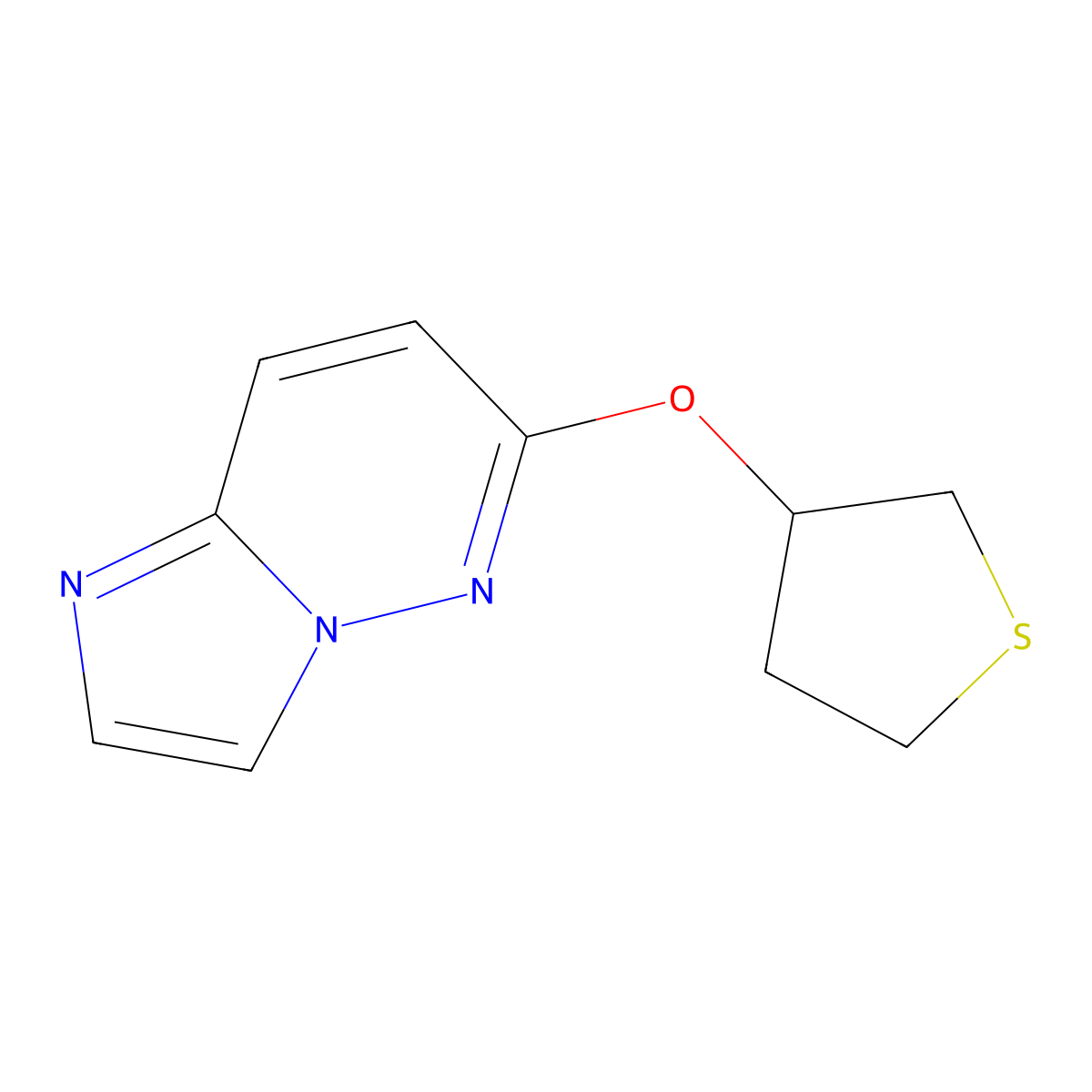 6-(Thiolan-3-yloxy)imidazo[1,2-b]pyridazine molecular structure, CAS 2195940-36-2